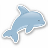 Cute Cartoon Jumping Dolphin Sticker (Voorkant)