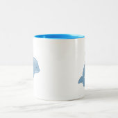 Cute Cartoon Jumping Dolphin Tweekleurige Koffiemok (Center)