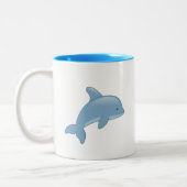 Cute Cartoon Jumping Dolphin Tweekleurige Koffiemok (Links)