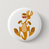 Cute Cartoon Jumping Kangaroo Button Badge (Voorkant)