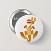 Cute Cartoon Jumping Kangaroo Button Badge (Voorkant /achterkant)