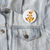 Cute Cartoon Jumping Kangaroo Button Badge (In situ)