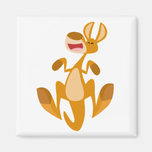 Cute Cartoon Jumping Kangaroo Magnet