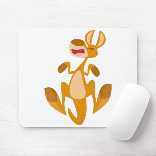 Cute Cartoon Jumping Kangaroo Mousepad Muismat (Met muis)