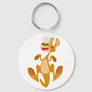 Cute Cartoon Jumping Kangaroo Sleutelhanger