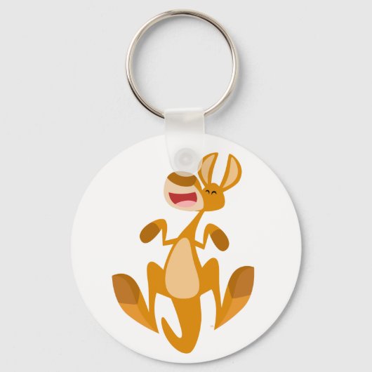 Cute Cartoon Jumping Kangaroo Sleutelhanger (Voorkant)