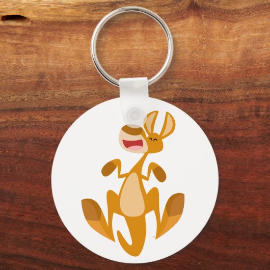 Cute Cartoon Jumping Kangaroo Sleutelhanger (Voorkant)