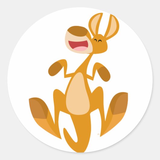 Cute Cartoon Jumping Kangaroo Sticker (Voorkant)