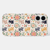 Cute Cartoon Jungle Cats and Flowers Case-Mate iPhone Case (Achterkant (horizontaal))