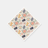 Cute Cartoon Jungle Cats and Flowers Servet (Hoek)