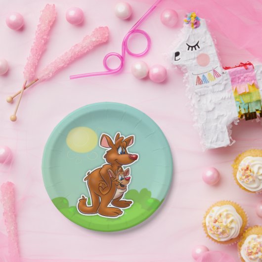 Cute cartoon kangaroo Bord (Feest)