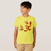 Cute Cartoon Kangaroo Dad and Son Children T-Shirt (Voorkant volledig)