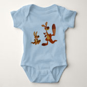 Cute Cartoon Kangaroo Dad en Son Baby Apparel Romper (Voorkant)
