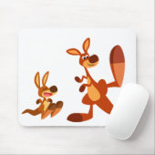 Cute Cartoon Kangaroo Dad en Son Mousepad Muismat (Met muis)