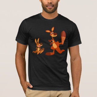 Cute Cartoon Kangaroo Dad en Son T-Shirt