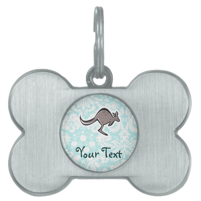 Cute Cartoon Kangaroo Huisdieren Naamplaatje (voorkant)
