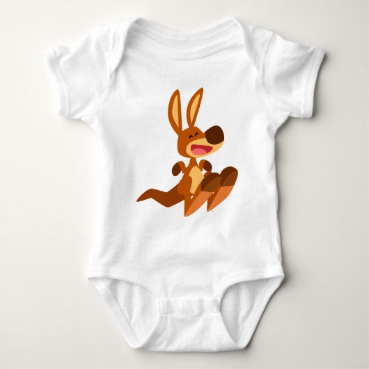 Cute Cartoon Kangaroo Joey Baby Apparel Romper (Voorkant)