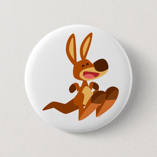 Cute Cartoon Kangaroo Joey Ronde Button 5,7 Cm (Voorkant)