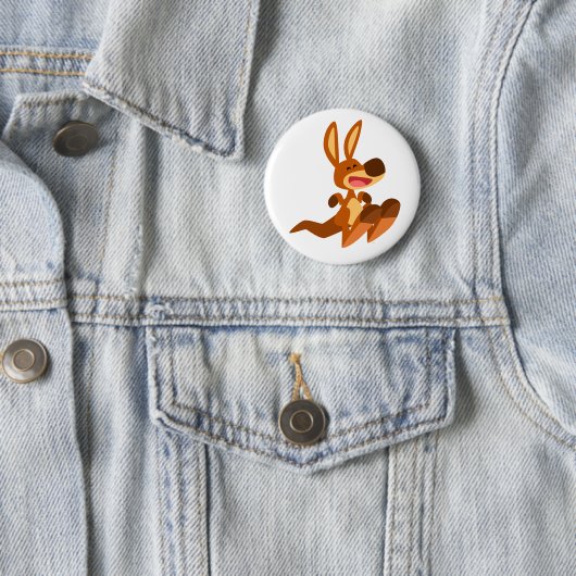 Cute Cartoon Kangaroo Joey Ronde Button 5,7 Cm (In situ)