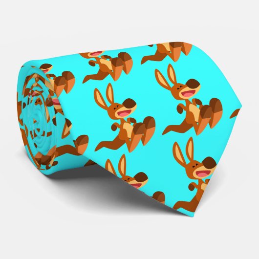 Cute Cartoon Kangaroo Joey Stropdas (Opgerold)