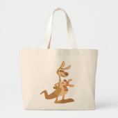Cute Cartoon Kangaroo Mum en Joey Bag Grote Tote Bag (Voorkant)