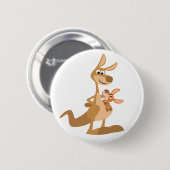 Cute Cartoon Kangaroo Mum en Joey Button Badge (Voorkant /achterkant)