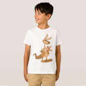 Cute Cartoon Kangaroo Mum en Joey Kinder T-Shirt (Voorkant volledig)