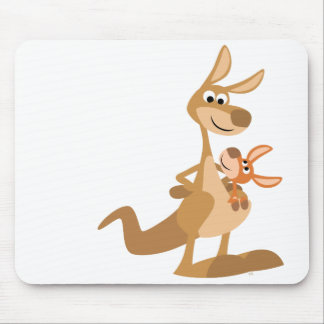 Cute Cartoon Kangaroo Mum en Joey Mousepad Muismat