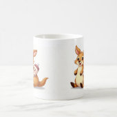 Cute Cartoon Kangaroo with Baby and Milk Bottle - Koffiemok (Center)