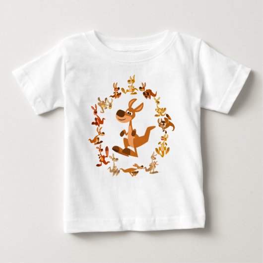 Cute Cartoon Kangaroos Mandala Baby T-Shirt (Voorkant)