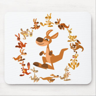 Cute Cartoon Kangaroos Mandala Mousepad Muismat