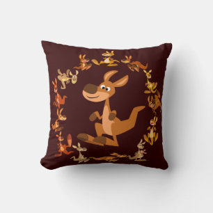 Cute Cartoon Kangaroos Mandala Pillow Kussen