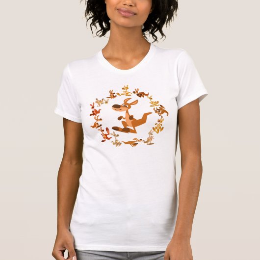 Cute Cartoon Kangaroos Mandala Women T-Shirt (Voorkant)