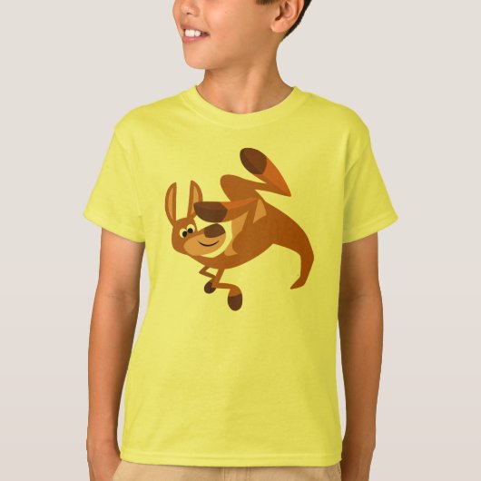 Cute Cartoon Kangaroo's Somersault Kinder T-Shirt (Voorkant)