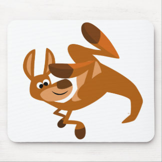 Cute Cartoon Kangaroo's Somersault Mousepad Muismat