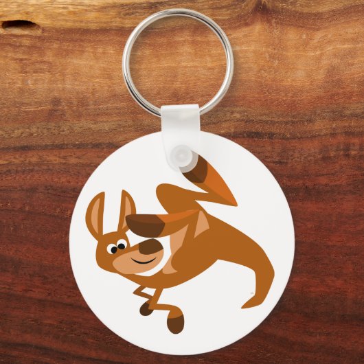 Cute Cartoon Kangoeroe Saltomorseleksleutel Sleutelhanger (Voorkant)