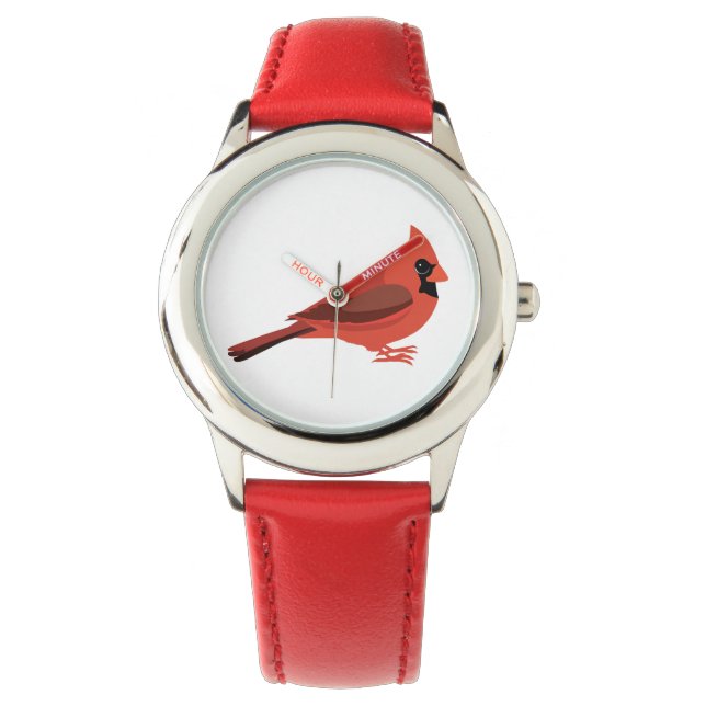 Cute Cartoon Kardinaal Horloge (Voorkant)