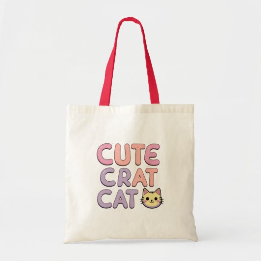 Cute Cartoon Kat Boodschappentas Tote Bag (Voorkant)