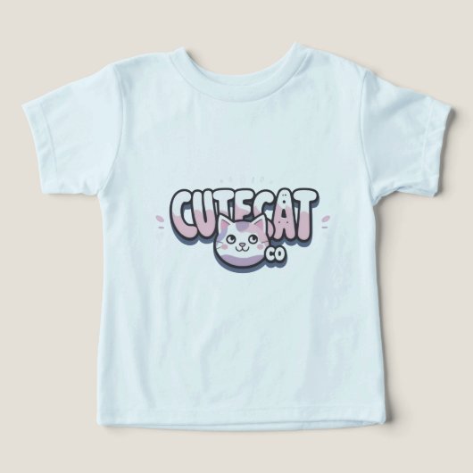 Cute Cartoon Kat T-Shirt (Design voorkant)