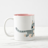 Cute Cartoon Kat Tweekleurige Koffiemok (Links)