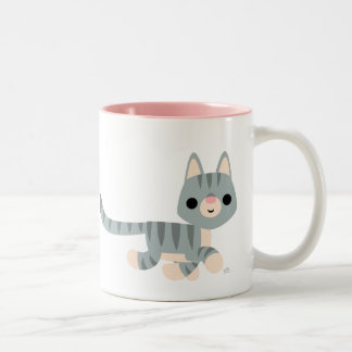 Cute Cartoon Kat Tweekleurige Koffiemok