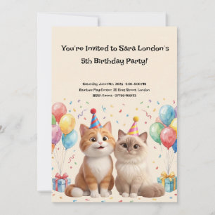 Cute Cartoon Katten Verjaardagsfeestje  Kaart