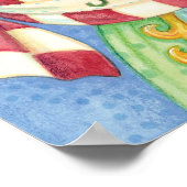 Cute Cartoon kerstengel Halo met Joy Banner Poster (Hoek)