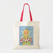 Cute Cartoon kerstengel Halo met Joy Banner Tote Bag (Voorkant)
