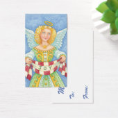Cute Cartoon kerstengel Halo met Joy Banner Visitekaartjes (Bureau)