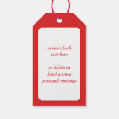 Cute Cartoon kerstkat met Santa Hat Cadeaulabel (Achterkant)