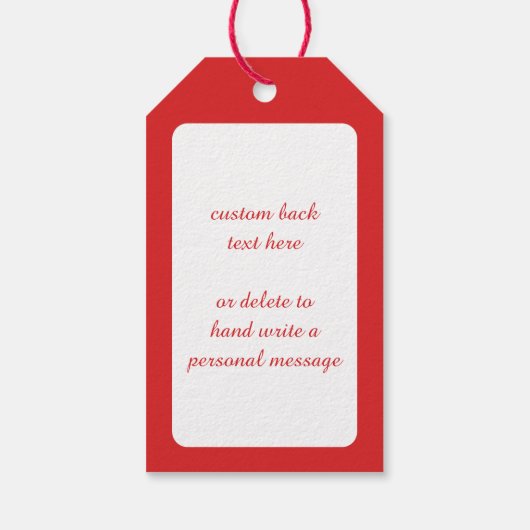 Cute Cartoon kerstkat met Santa Hat Cadeaulabel (Achterkant)