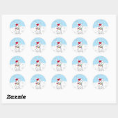 Cute Cartoon Kerstmis Bunny Ronde Sticker (Vel)
