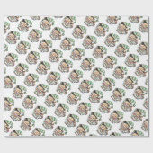 Cute Cartoon Kerstmis Elf Slaapend in een thea Cup Cadeaupapier (Vlak)