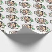 Cute Cartoon Kerstmis Elf Slaapend in een thea Cup Cadeaupapier (Hoek)